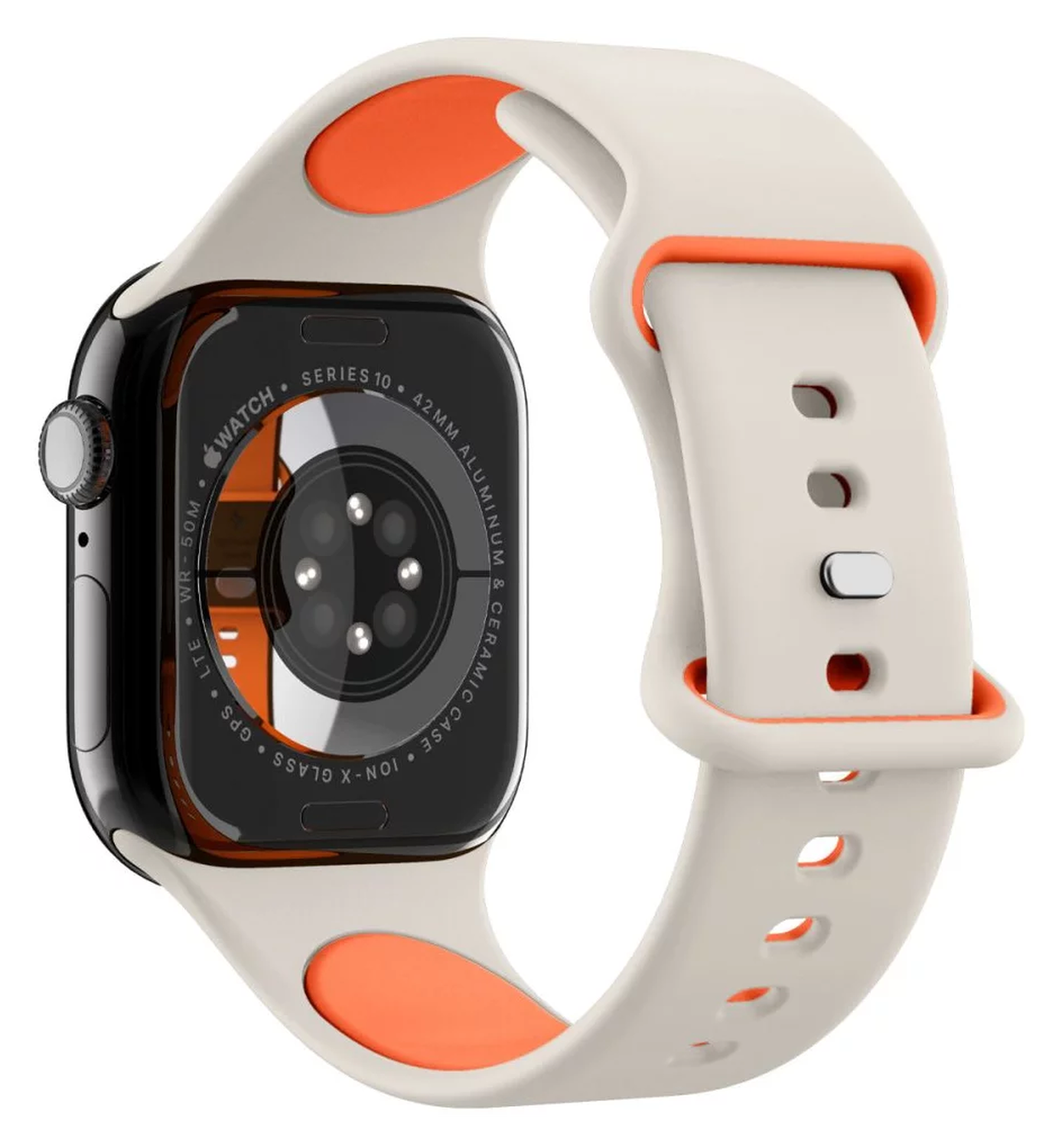 Spigen Nano Pop - Apple Watch 1-10/SE - 42/41/40/38MM Bandje - Oranje Beige afbeelding 7