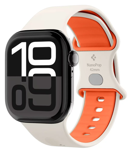 Spigen Nano Pop - Apple Watch 1-10/SE - 42/41/40/38MM Bandje - Oranje Beige afbeelding 1