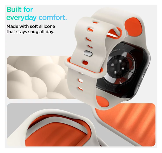 Spigen Nano Pop - Apple Watch 1-10/SE - 42/41/40/38MM Bandje - Oranje Beige afbeelding 3