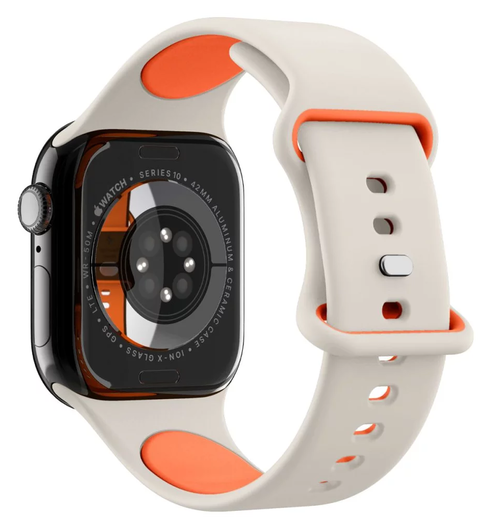 Spigen Nano Pop - Apple Watch 1-10/SE - 42/41/40/38MM Bandje - Oranje Beige afbeelding 7
