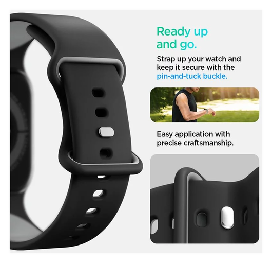 Spigen Nano Pop - Apple Watch 1-10/SE - 42/41/40/38MM Bandje - Zwart afbeelding 2