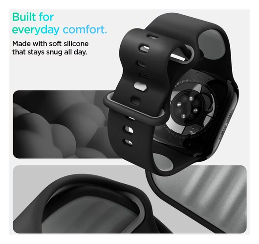 Spigen Nano Pop - Apple Watch 1-10/SE - 42/41/40/38MM Bandje - Zwart afbeelding 3