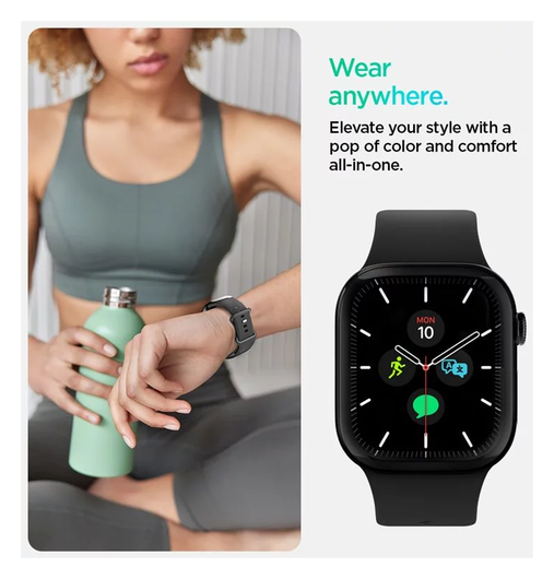 Spigen Nano Pop - Apple Watch 1-10/SE - 42/41/40/38MM Bandje - Zwart afbeelding 4