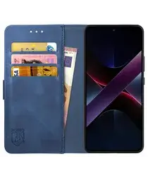 Rosso Element Xiaomi Poco X7 Hoesje Book Case Wallet Blauw afbeelding