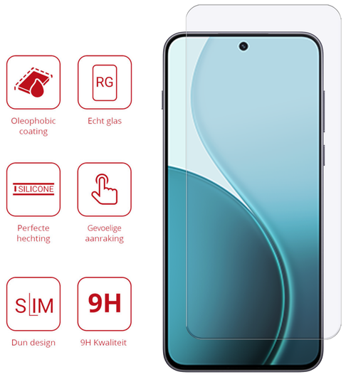Rosso Oppo Reno 14 F 9H Tempered Glass Screen Protector afbeelding 2