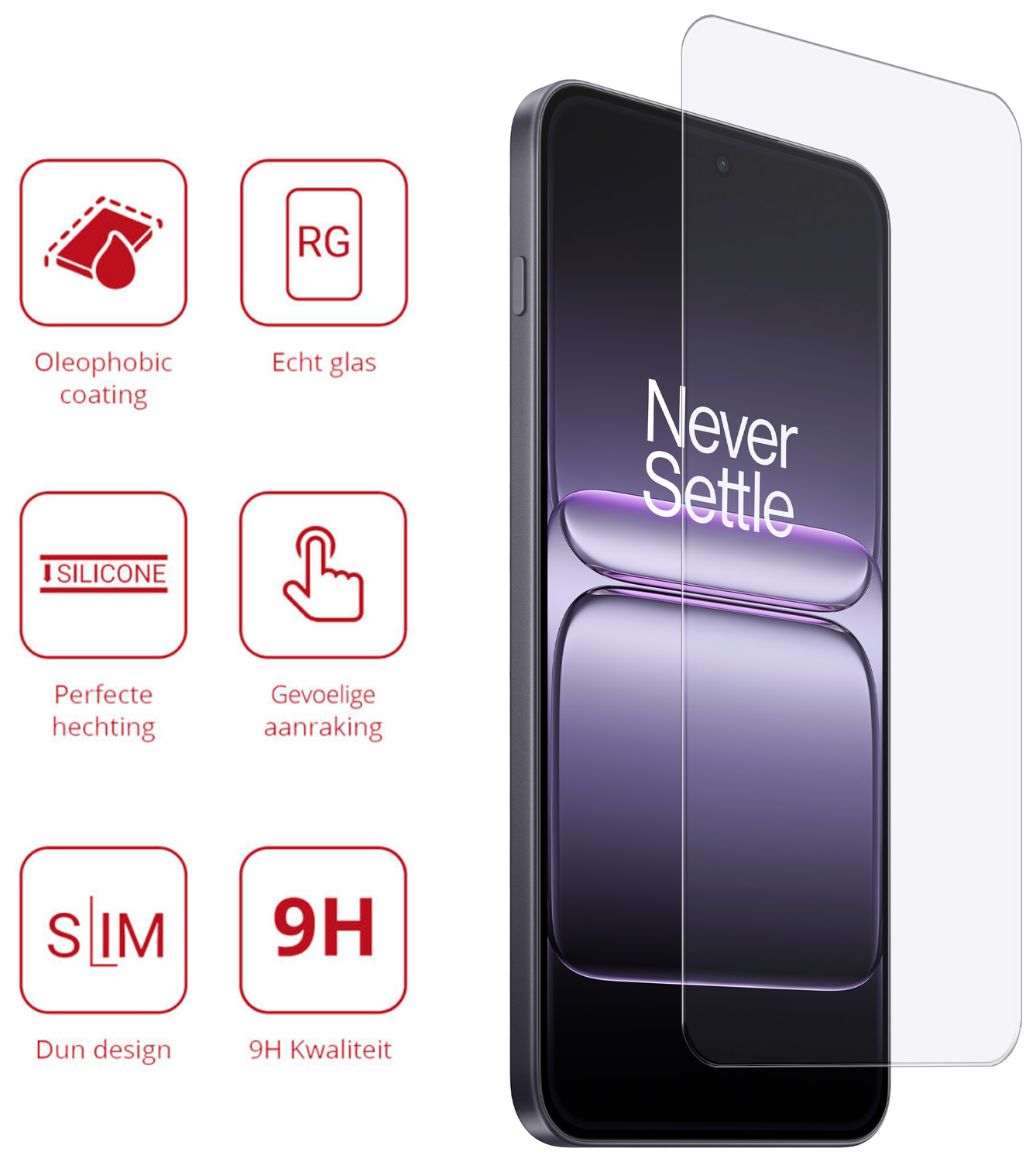 Rosso OnePlus Nord CE 5 9H Tempered Glass Screen Protector afbeelding 2