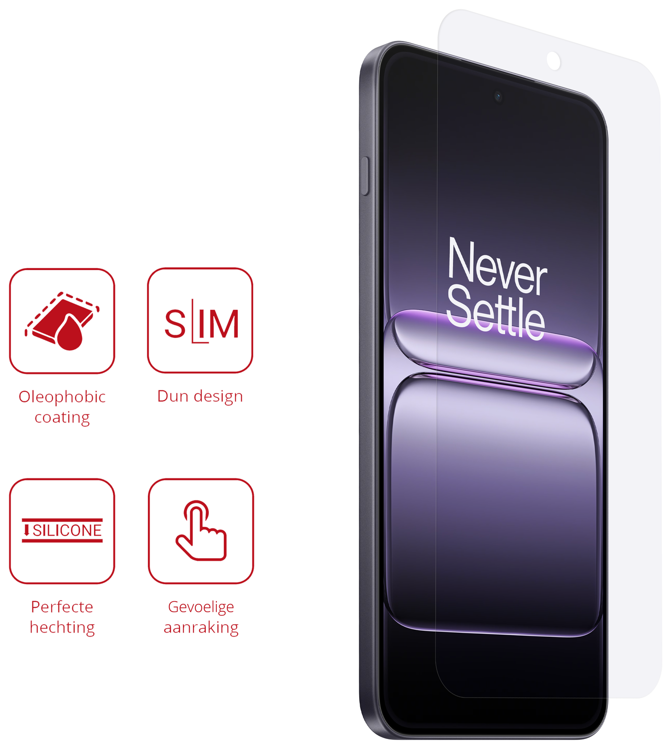 Rosso OnePlus Nord 5 Screen Protector Case Friendly Folie Duo Pack afbeelding 2