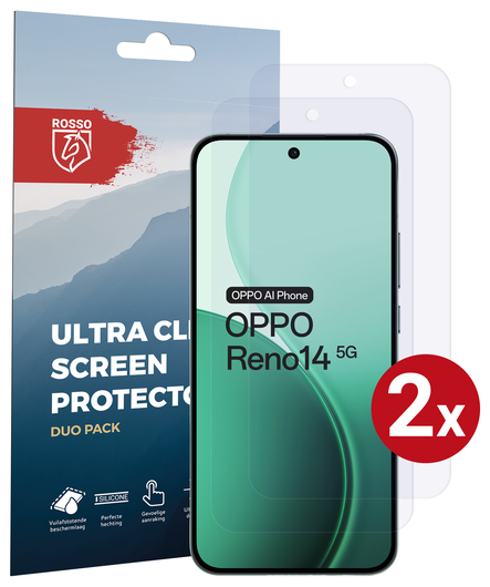 Rosso Oppo Reno 14 Screen Protector Case Friendly Folie Duo Pack afbeelding 1