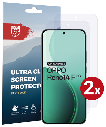 Rosso Oppo Reno 14 F Screen Protector Case Friendly Folie Duo Pack afbeelding 1