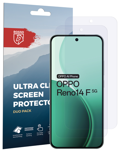 Rosso Oppo Reno 14 F Screen Protector Case Friendly Folie Duo Pack afbeelding 8