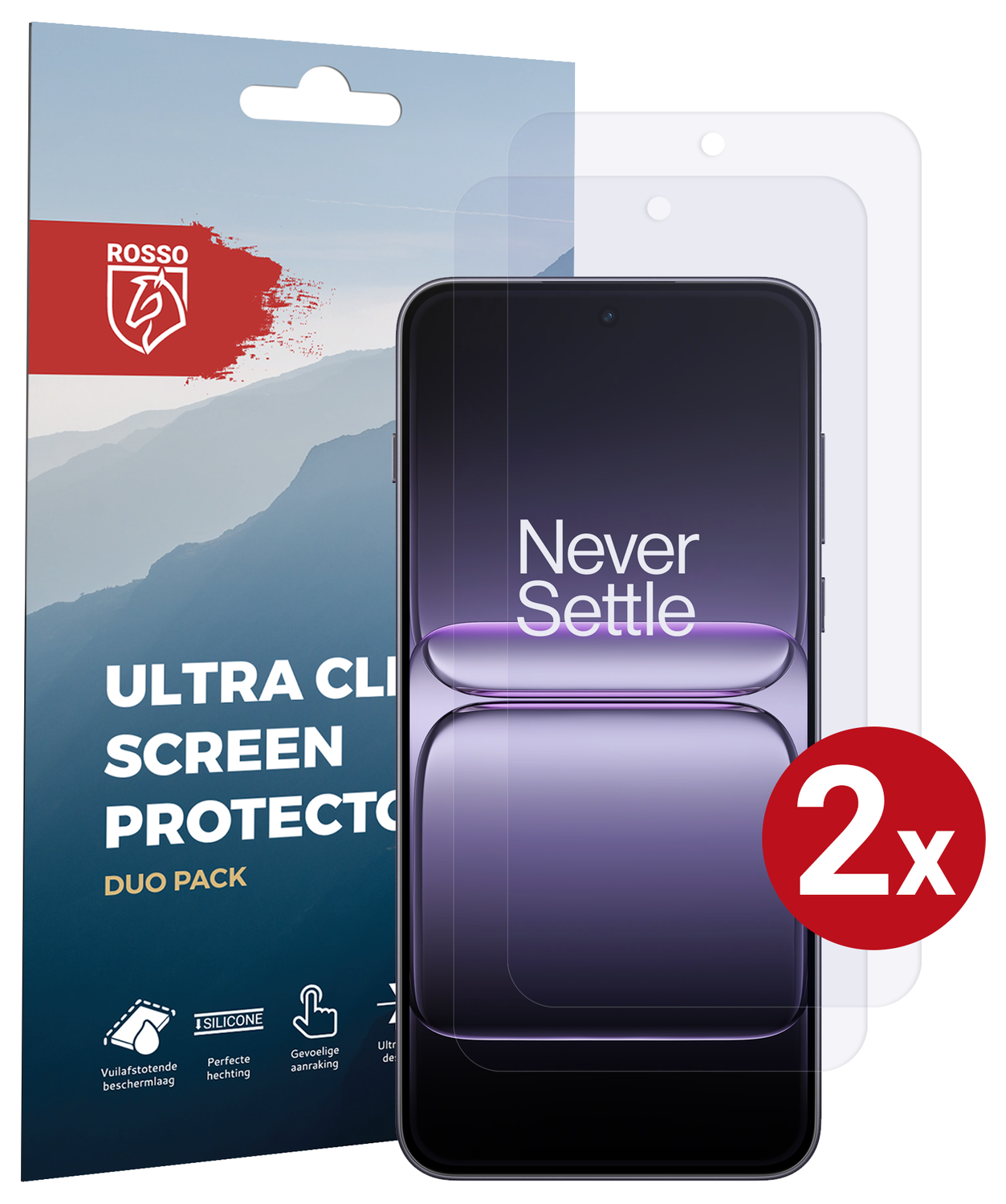 Rosso OnePlus Nord CE 5 Screen Protector Case Friendly Folie Duo Pack afbeelding 1