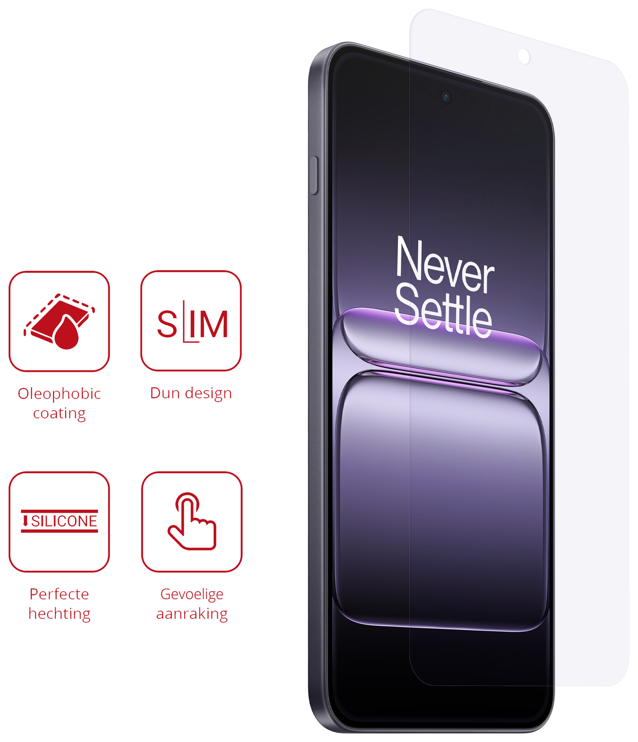 Rosso OnePlus Nord CE 5 Screen Protector Case Friendly Folie Duo Pack afbeelding 2