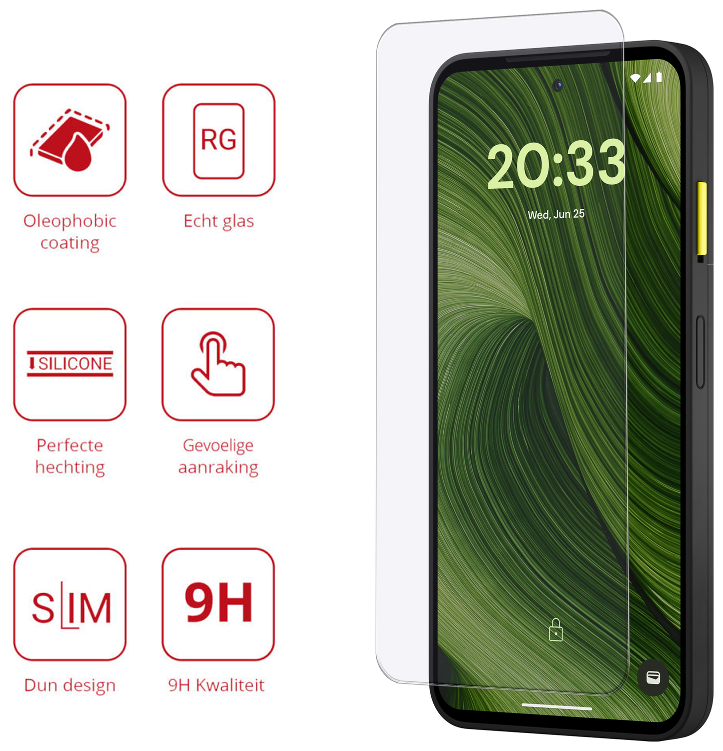 Rosso Fairphone 6 9H Tempered Glass Screen Protector afbeelding 2