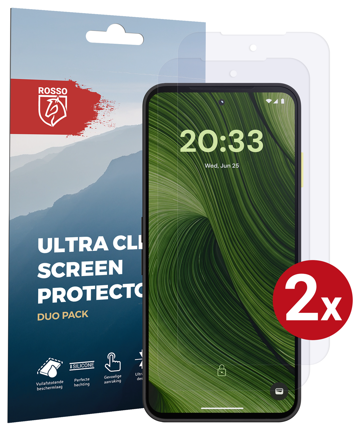 Rosso Fairphone 6 Screen Protector Case Friendly Folie Duo Pack afbeelding 1