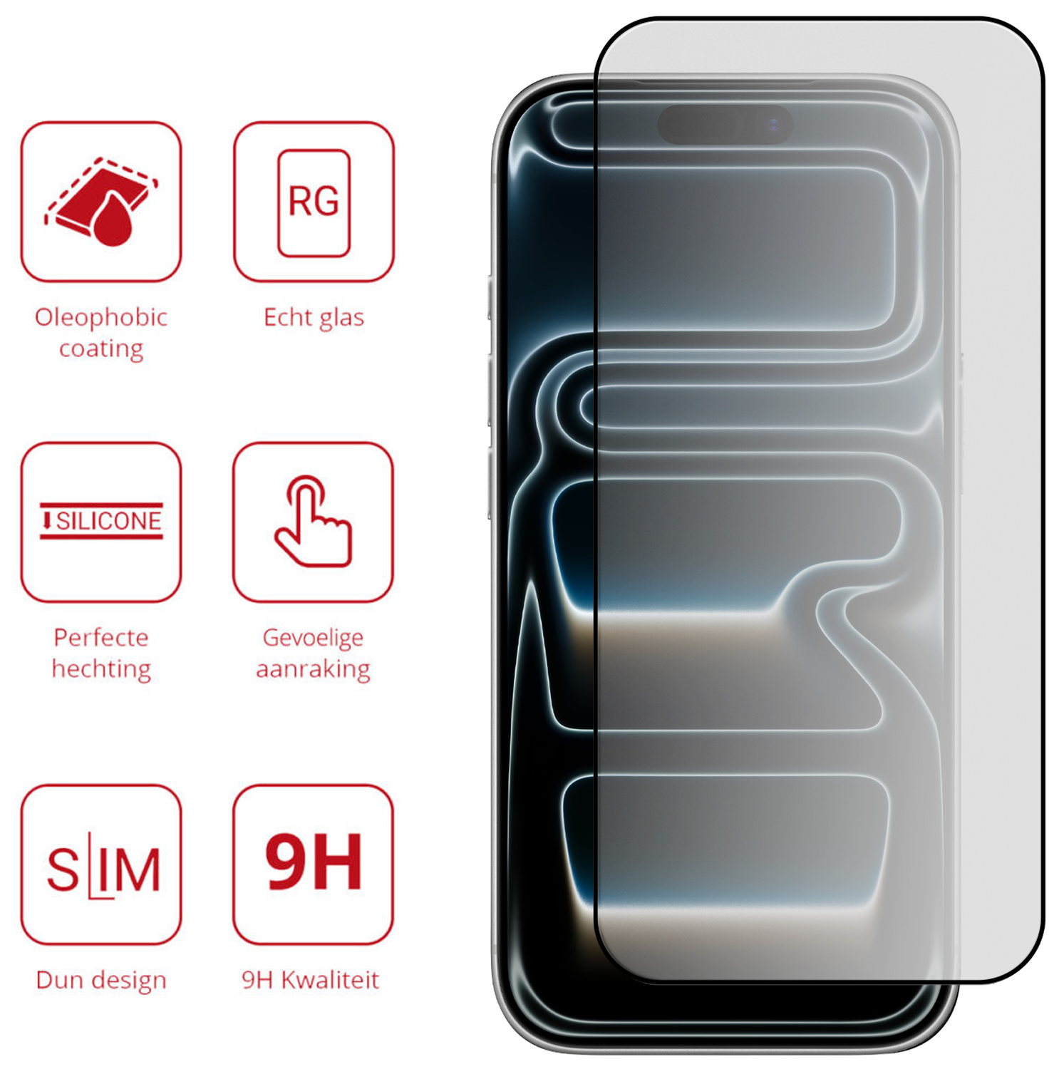 Rosso Apple iPhone 17 Pro Tempered Glass Screen Protector Matte afbeelding 2