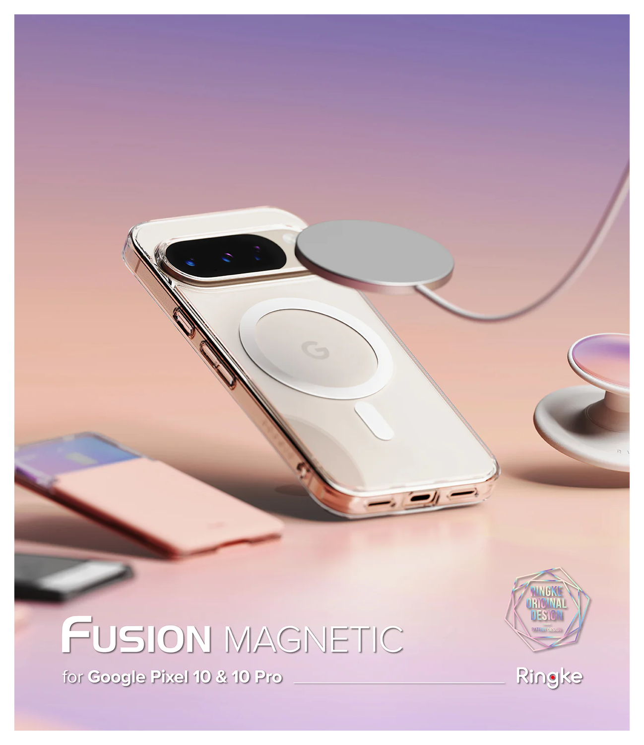 Ringke Fusion Magnetic Google Pixel 10 / 10 Pro Hoesje MagSafe Transparant afbeelding 5