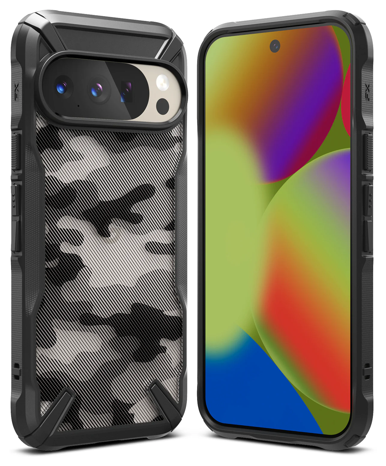 Ringke Fusion X Google Pixel 10 / 10 Pro Hoesje Back Cover Camo Zwart afbeelding 1