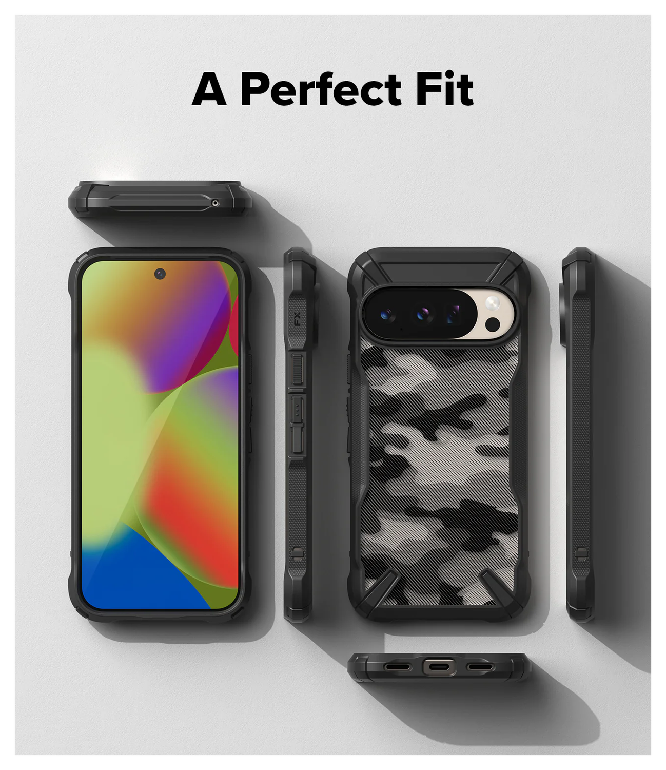 Ringke Fusion X Google Pixel 10 / 10 Pro Hoesje Back Cover Camo Zwart afbeelding 2