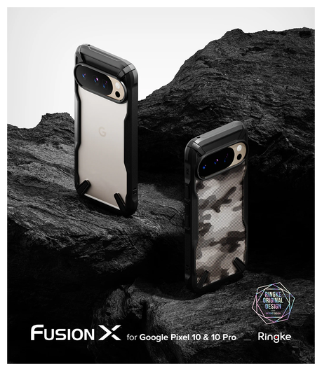 Ringke Fusion X Google Pixel 10 / 10 Pro Hoesje Back Cover Camo Zwart afbeelding 4
