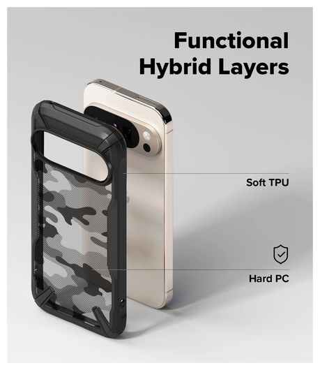 Ringke Fusion X Google Pixel 10 / 10 Pro Hoesje Back Cover Camo Zwart afbeelding 9