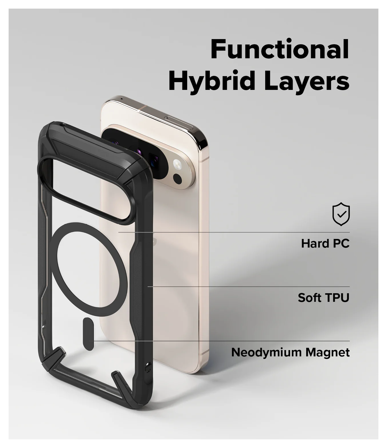 Ringke Fusion X Magnetic Google Pixel 10 / 10 Pro Hoesje MagSafe Zwart afbeelding 4