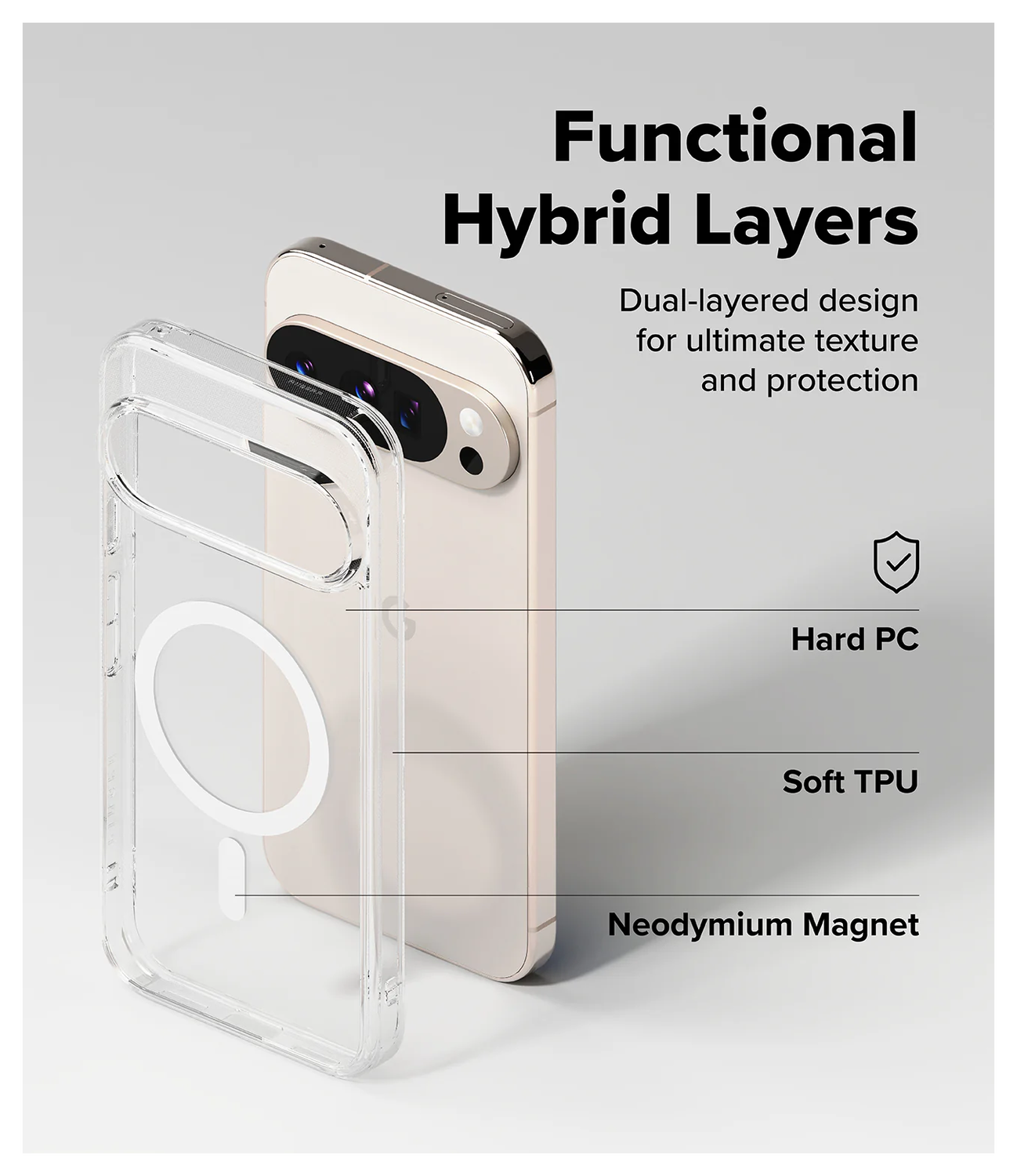 Ringke Fusion Magnetic Google Pixel 10 Pro XL Hoesje MagSafe Transparant afbeelding 4
