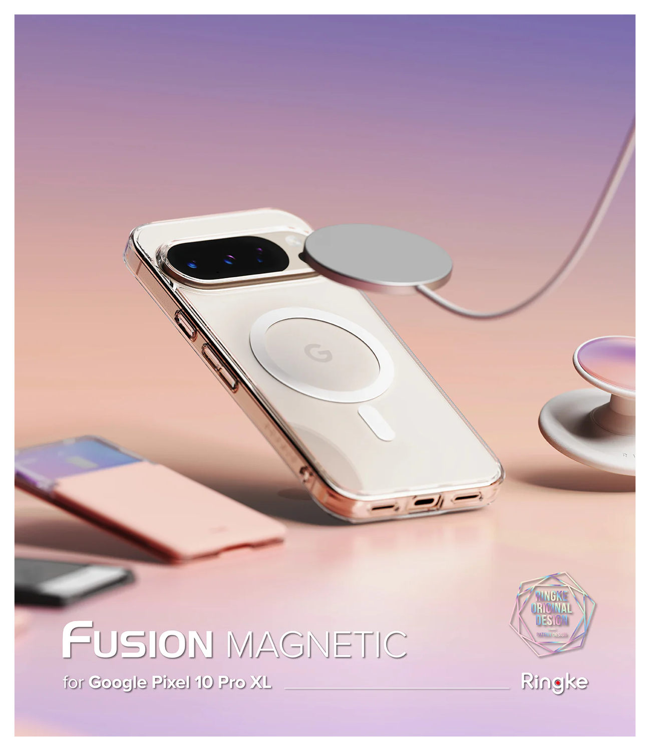 Ringke Fusion Magnetic Google Pixel 10 Pro XL Hoesje MagSafe Transparant afbeelding 5