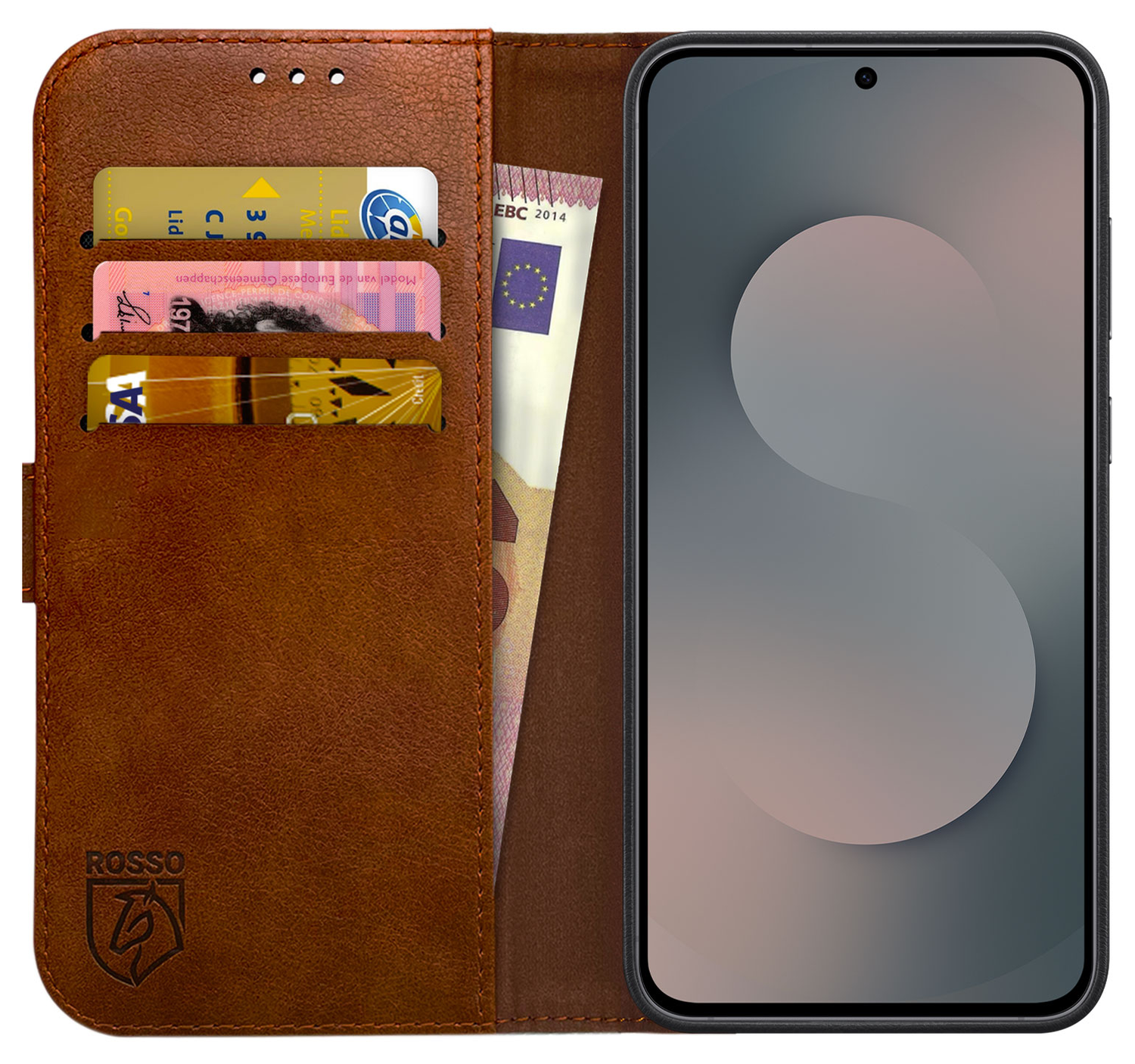 Rosso Element Samsung Galaxy S25 FE Hoesje Book Case Wallet Bruin afbeelding 1