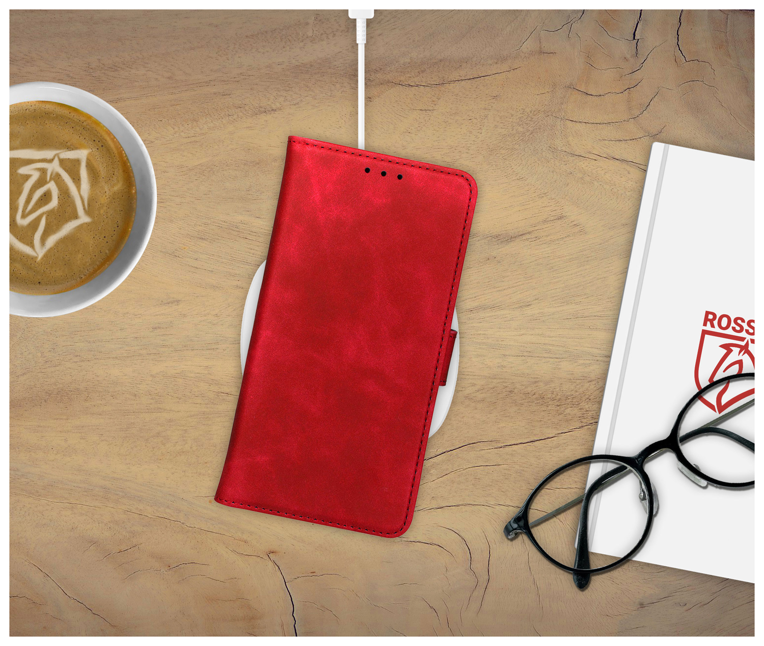Rosso Element Samsung Galaxy S25 FE Hoesje Book Case Wallet Rood afbeelding 4