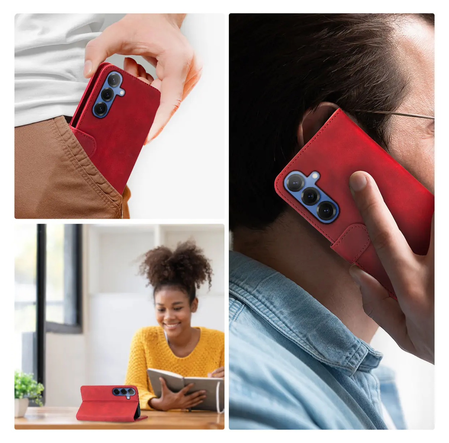 Rosso Element Samsung Galaxy S25 FE Hoesje Book Case Wallet Rood afbeelding 5