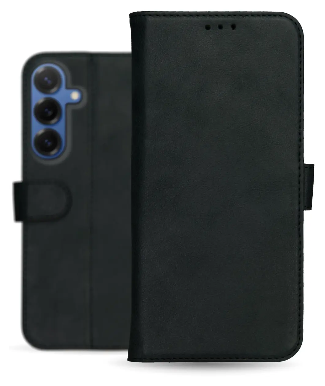 Rosso Deluxe Samsung Galaxy S25 FE Hoesje Echt Leer Book Case Zwart afbeelding 12