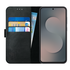 Rosso Deluxe Samsung Galaxy S25 FE Hoesje Echt Leer Book Case Zwart afbeelding 1