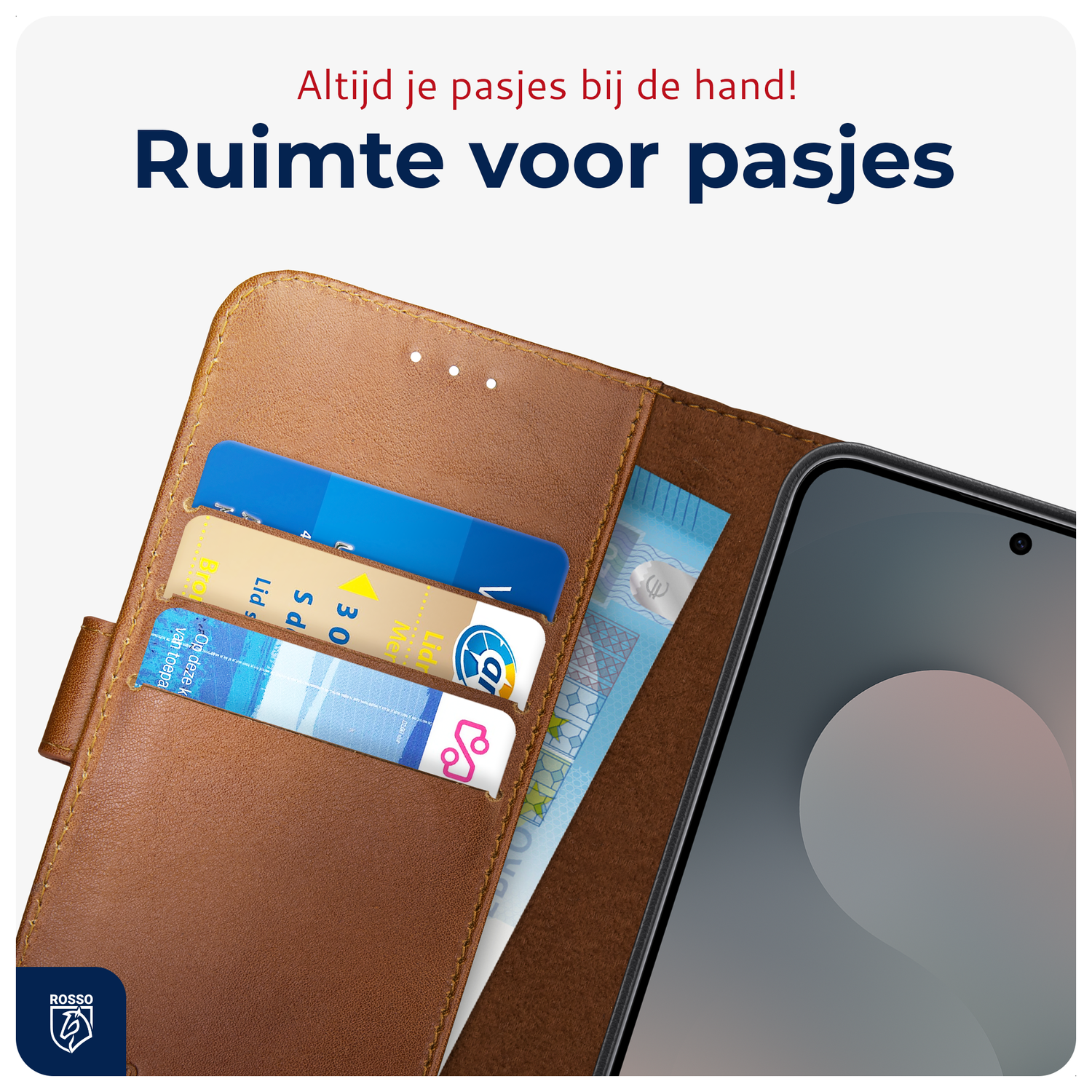 Rosso Deluxe Samsung Galaxy S25 FE Hoesje Echt Leer Book Case Bruin afbeelding 8
