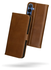 Rosso Deluxe Samsung Galaxy S25 FE Hoesje Echt Leer Book Case Bruin afbeelding 2