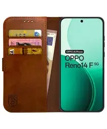 Rosso Element Oppo Reno 14 F Hoesje Book Case Wallet Bruin afbeelding