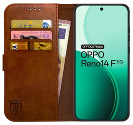 Rosso Element Oppo Reno 14 F Hoesje Book Case Wallet Bruin