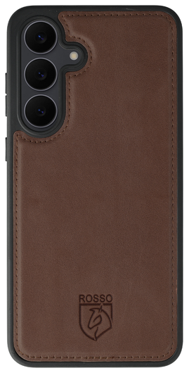Rosso Elite Samsung S25 FE Hoesje met MagSafe Book Case Echt Leer Bruin afbeelding 2