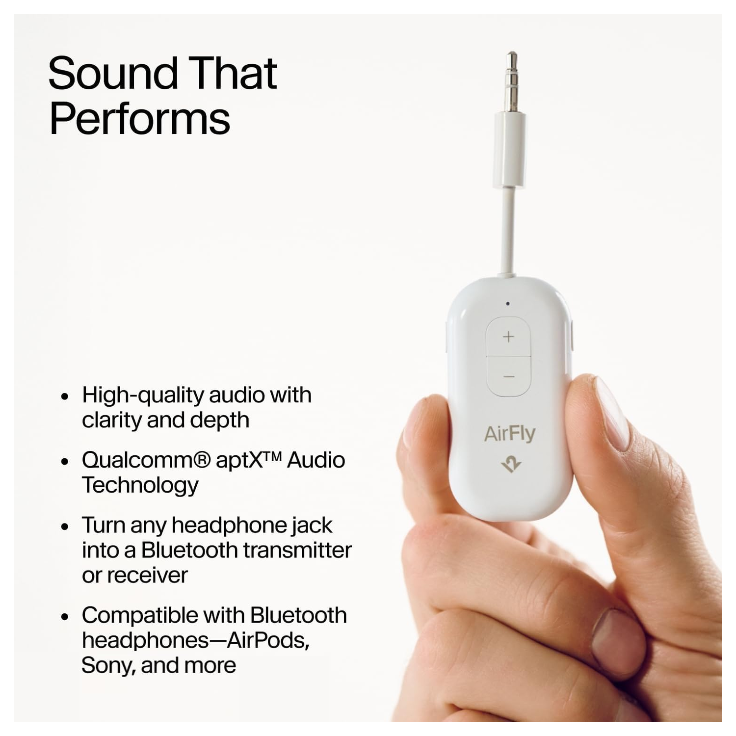 Twelve South AirFly Pro 2 Wireless Bluetooth Transmitter/Receiver 3.5mm Jack Wit afbeelding 4
