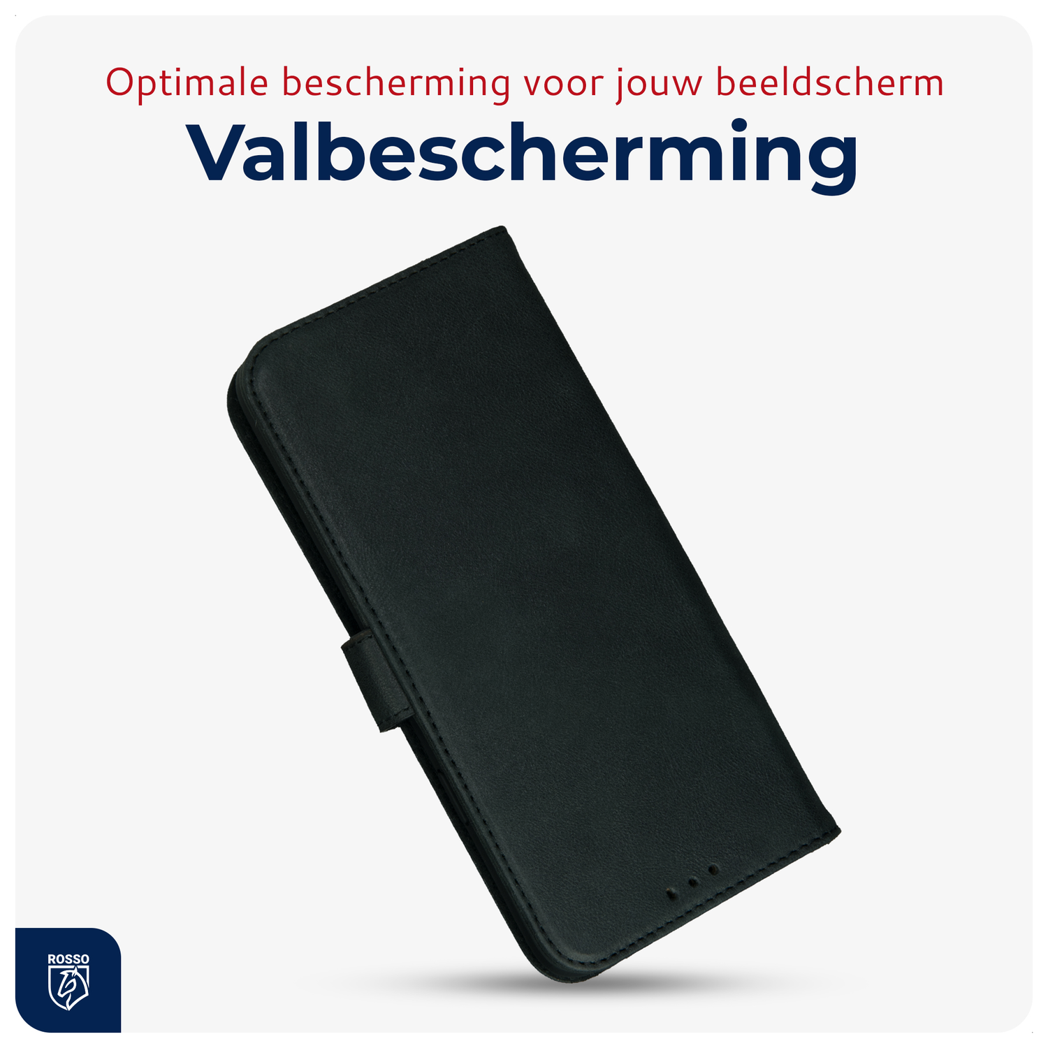 Rosso Deluxe Samsung Galaxy A17 Hoesje Echt Leer Book Case Zwart afbeelding 6