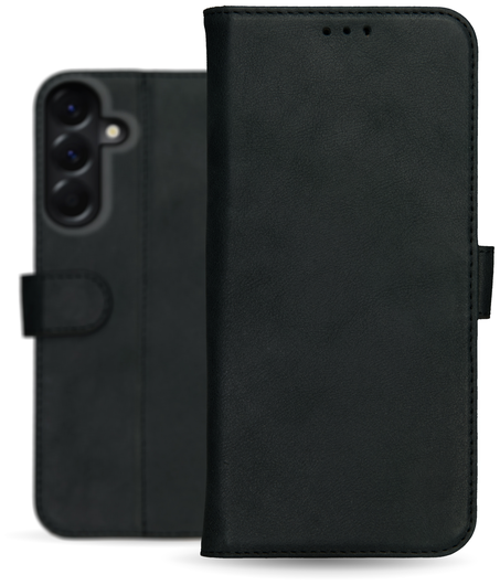 Rosso Deluxe Samsung Galaxy A17 Hoesje Echt Leer Book Case Zwart afbeelding 12