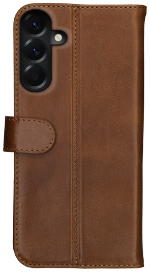 Rosso Deluxe Samsung Galaxy A17 Hoesje Echt Leer Book Case Bruin afbeelding 10