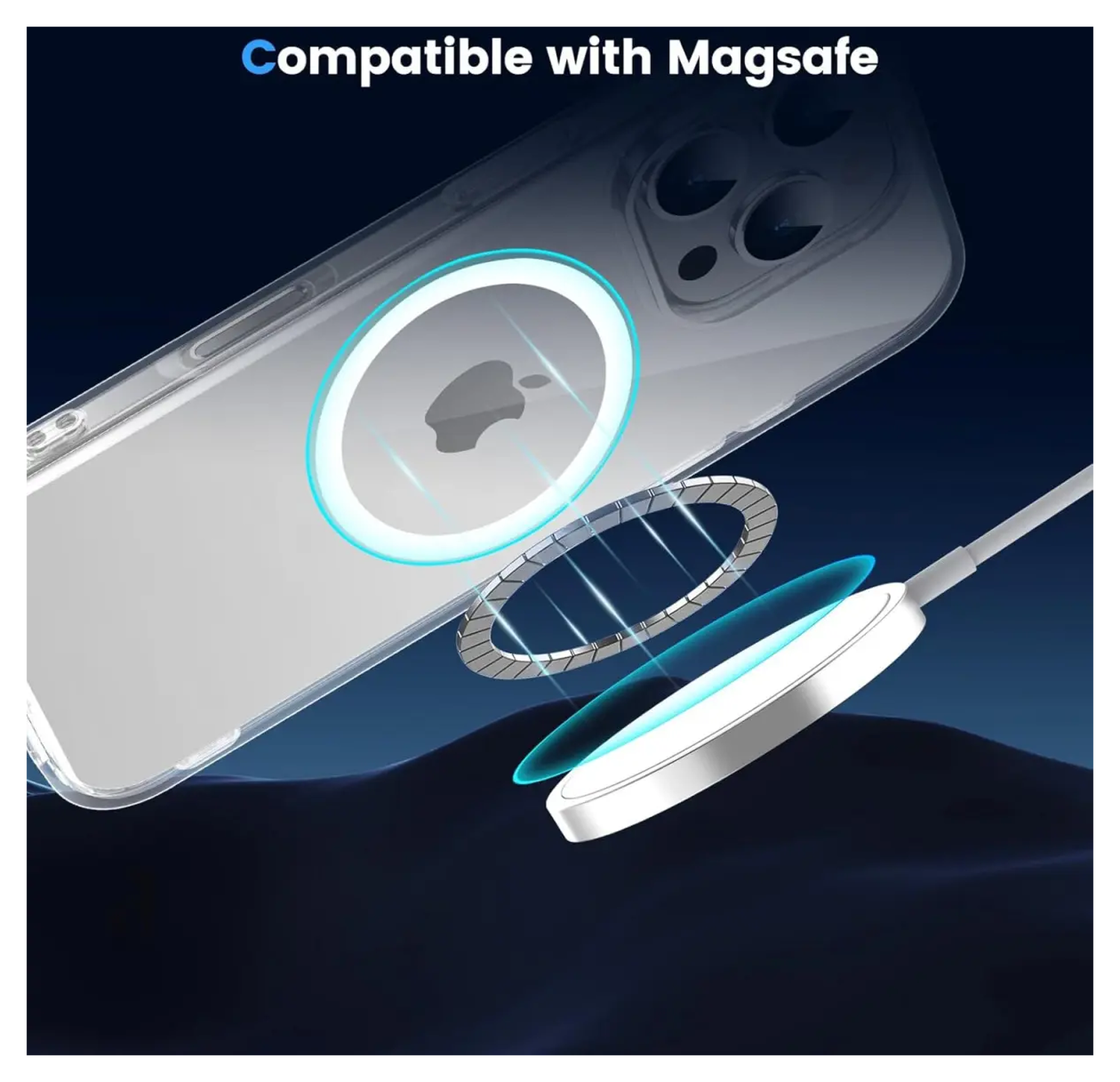Apple iPhone 16 Pro Max Hoesje Hard Cover met MagSafe Transparant afbeelding 2