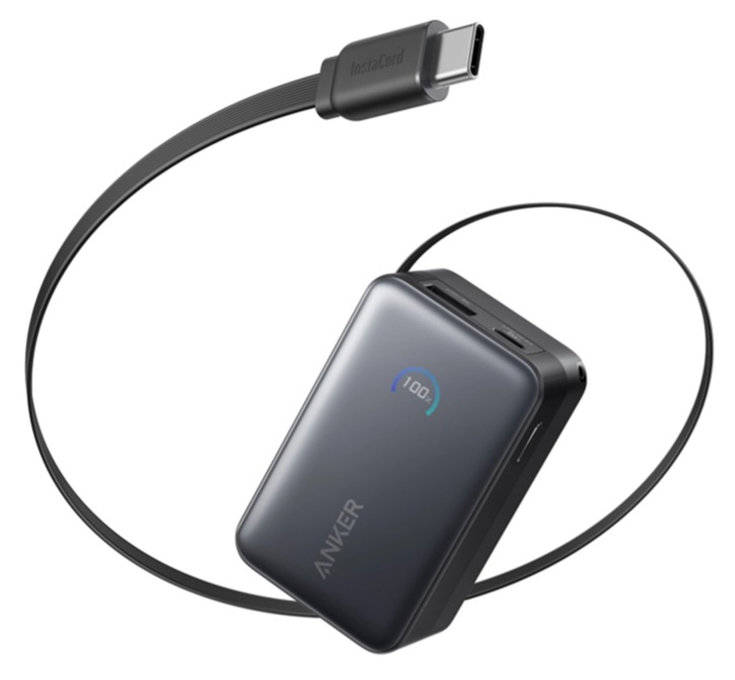 Anker Nano (45W) Powerbank Vaste USB-C Kabel 10.000 mAh Zwart afbeelding 1