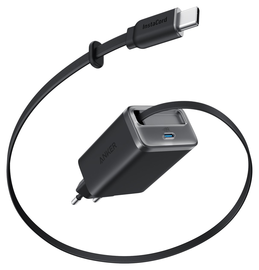 Anker (35W) Nano Oplader met USB-C Poort en Ingebouwde Kabel Zwart