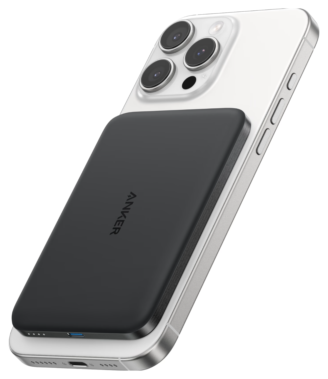 Anker MagGo 15W Slim Qi2 / MagSafe Powerbank met USB-C Poort 5.000mAh Zwart afbeelding 2