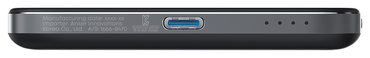 Anker MagGo 15W Slim Qi2 / MagSafe Powerbank met USB-C Poort 5.000mAh Zwart afbeelding 7