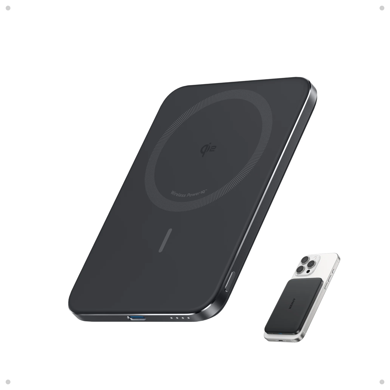 Anker MagGo Slim 15W Qi2 / MagSafe 5.000 mAh Powerbank met USB-C Poort Zwart afbeelding 9