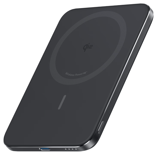 Anker MagGo 15W Slim Qi2 / MagSafe Powerbank met USB-C Poort 5.000mAh Zwart afbeelding 1