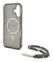 Guess Apple iPhone 16 Hoesje MagSafe Back Cover met Kralen Koord Glitter Zwart afbeelding 6