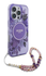 Guess Apple iPhone 16 Pro Hoesje MagSafe met Kralen Koord Bloemen Paars afbeelding 3